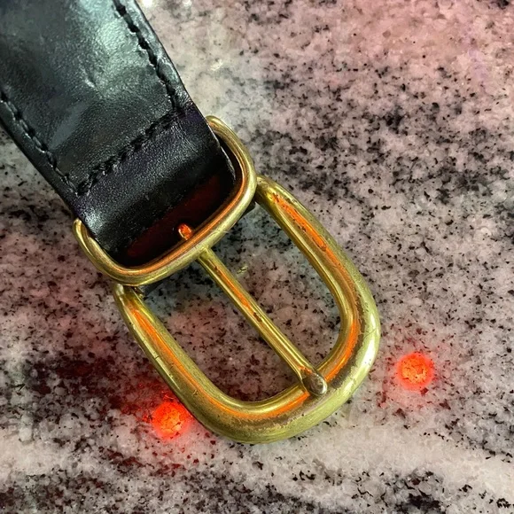 Coach Vintage Black Braided Leather Belt with Gold Buckle size 34 - Picture 5 of 5